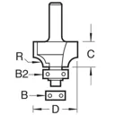 Trend CraftPro Bearing Guided Round Over and Ovolo Router Cutter - 63.5mm, 32mm, 1/2"