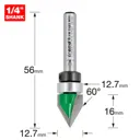 Trend CRAFTPRO Bearing Guided Groove Router Cutter - 12.7mm, 16mm, 1/4"