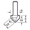 Trend CRAFTPRO Bearing Guided Groove Router Cutter - 12.7mm, 16mm, 1/4"