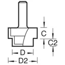 Trend CRAFTPRO Stepped Rebate Router Cutter - 13mm, 10mm, 1/4"