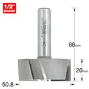 Trend Large Tenon Router Cutter - 50mm, 20mm, 1/2"