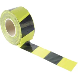 Sirius Barrier Warning Tape - Black / Yellow, 70mm, 500m