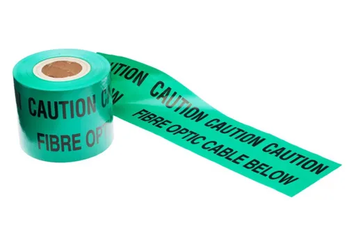"Fibre Optic Cable Below" Underground Warning Tape 150mm x 365mtr Green