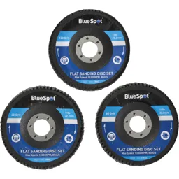BlueSpot 3 Piece Flap Disc Set 115mm - 115mm, Assorted