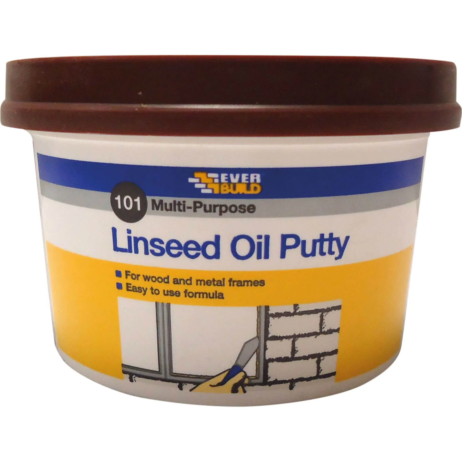 Everbuild Multi Purpose Linseed Oil Putty - Brown, 500g