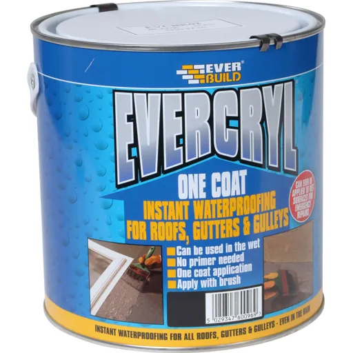 Everbuild Evercryl One Coat - Black, 2.5kg