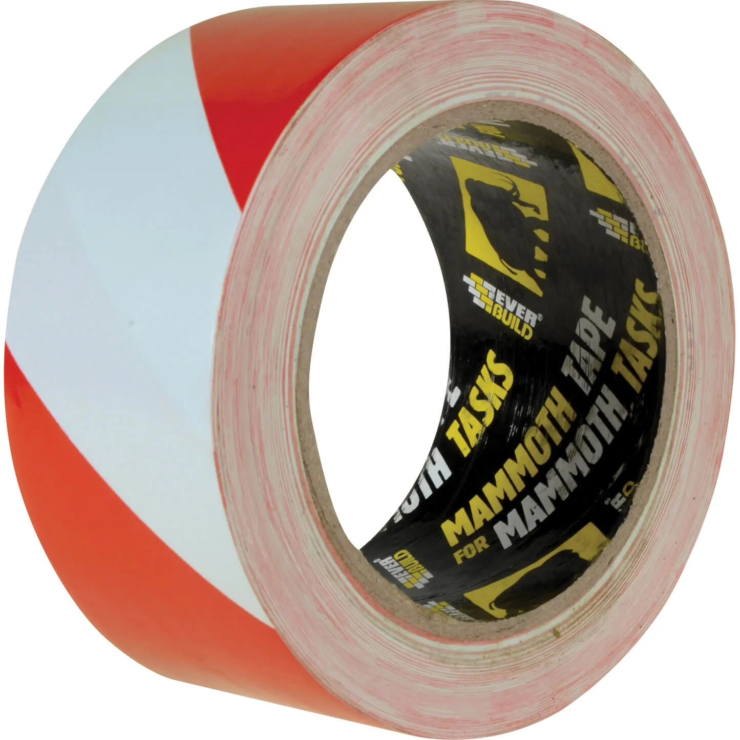 Everbuild PVC Hazard Tape - Red / Black, 50mm, 33m