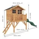 Mercia 7x5 Poppy European softwood Tower slide playhouse Assembly required