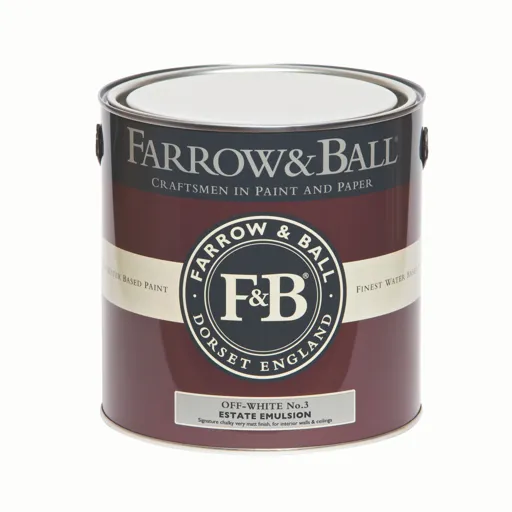 Farrow & Ball Estate Off white No.3 Matt Emulsion paint, 2.5L
