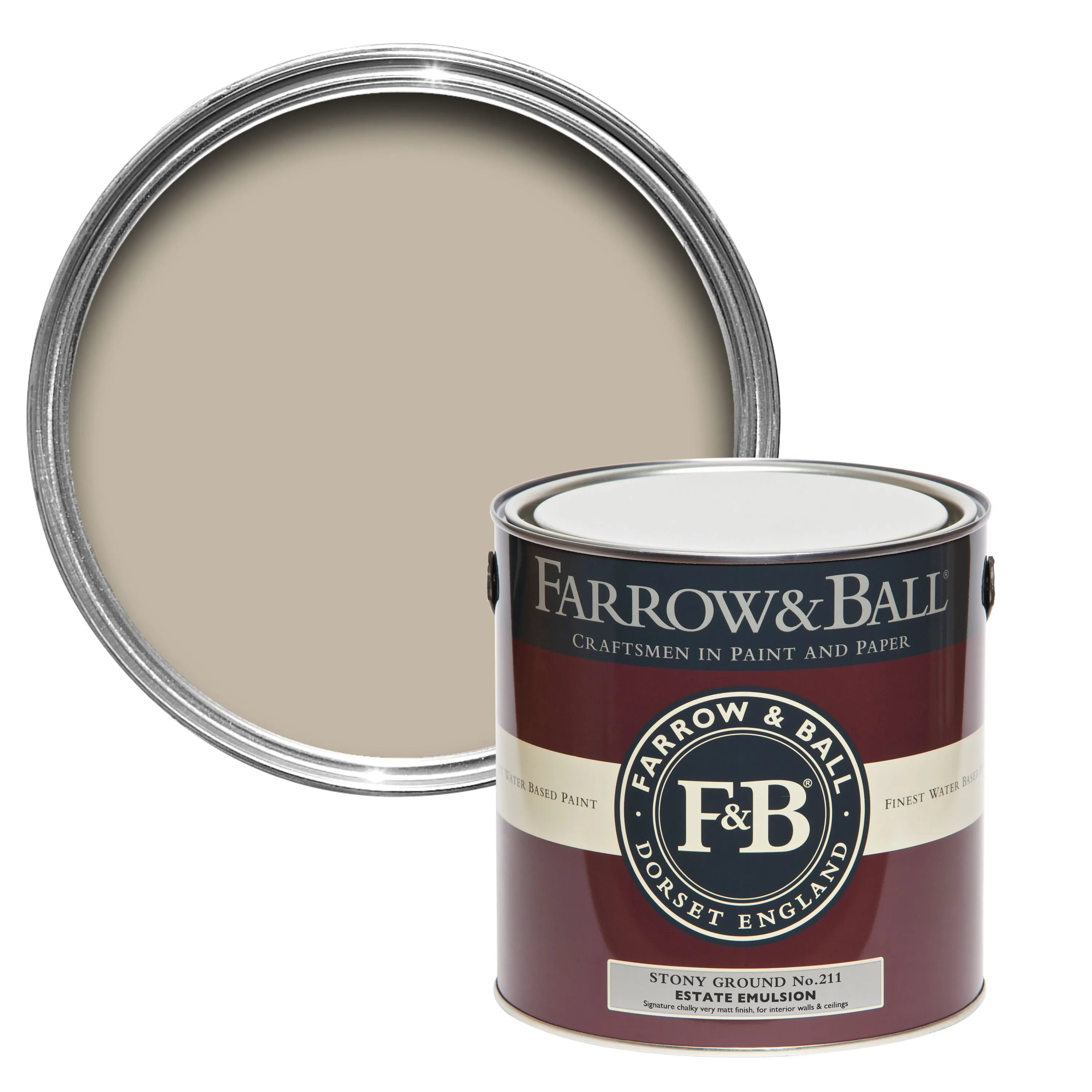 Farrow & Ball Estate Stony ground No.211 Matt Emulsion paint 2.5L