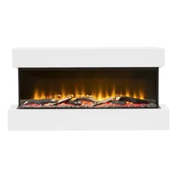 Be Modern Ashgrove Three sided flat glass fronted panel White Fire
