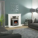Be Modern Fontwell White marble & slate effect Fire surround with lights
