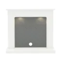 Be Modern Fontwell White marble & grey herringbone effect Fire surround with lights