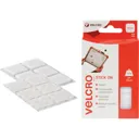 Velcro Stick On Squares White - 25mm, 25mm, Pack of 24
