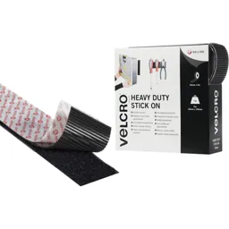 Velcro Heavy Duty Stick On Tape Black - 50mm, 5m, Pack of 1