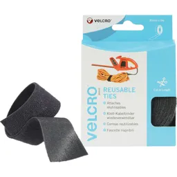 Velcro Self Gripping Ties Black - 30mm, 5m, Pack of 1