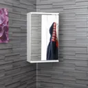 Croydex Simplicity Single Door White Mirror Corner Bathroom Cabinet 500 x 300mm - WC257222
