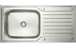 Prima 1 Bowl Deep & Drainer Inset Sink - Polished Steel (CPR030)