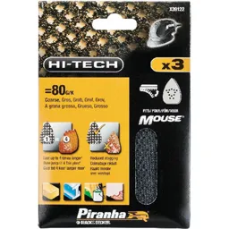 Black and Decker Piranha Hi Tech Quick Fit Mesh Mouse Sanding Sheets - 120g, Pack of 3