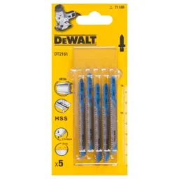 DeWalt T118B HSS Metal Cutting Jigsaw Blades - Pack of 5