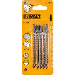 DeWalt T101D HCS Wood Cutting Jigsaw Blades - Pack of 5
