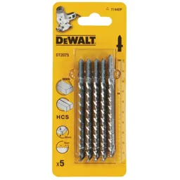 DeWalt T144DP HCS Wood Cutting Jigsaw Blades - Pack of 5