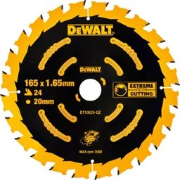 DeWalt Extreme Cordless Circular Saw Blades - 165mm, 24T, 20mm