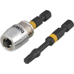 DeWalt Impact Torsion Bit and Magnetic Screwlock Sleeve - T25, 50mm, Pack of 2