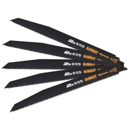 DeWalt Extreme 2X Life Wood and Nails Reciprocating Saw Blades - 228mm, Pack of 5