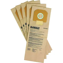 DeWalt Paper Filter Bag for DWV902M Dust Extractor - Pack of 5