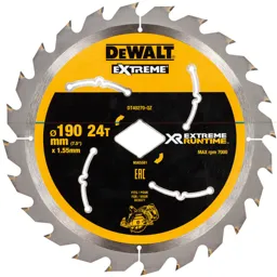 DeWalt XR Extreme Cordless Diamond Bore Saw Blade For DCS577 - 190mm, 24T, 30mm