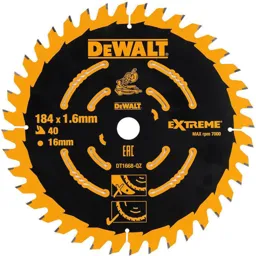 DeWalt Extreme Cordless Circular Saw Blades - 184mm, 40T, 16mm
