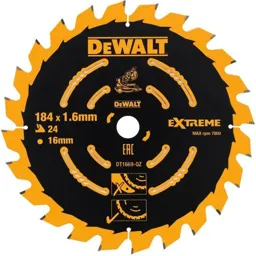 DeWalt Extreme Cordless Circular Saw Blades - 184mm, 24T, 16mm