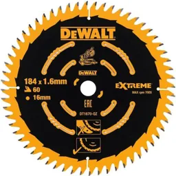 DeWalt Extreme Cordless Circular Saw Blades - 184mm, 60T, 16mm