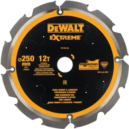DeWalt PCD Fibre Cement Saw Blade - 250mm, 12T, 30mm