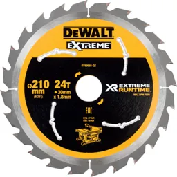 DeWalt Extreme Runtime Circular Saw Blade - 210mm, 24T, 30mm