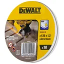 DeWalt Thin Stainless Steel Cutting Disc - 125mm, Pack of 10