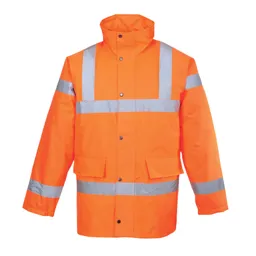 Oxford Weave 300D Class 3 Hi Vis Traffic Jacket - Orange, L