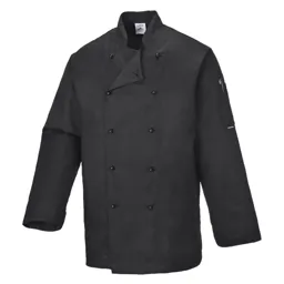 Portwest Unisex Somerset Chefs Jacket - Black, XL