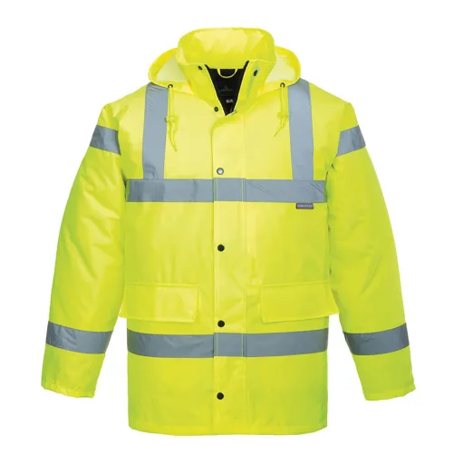 Oxford Weave 300D Class 3 Hi Vis Breathable Jacket - Yellow, L