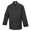 Portwest Unisex Somerset Chefs Jacket - Black, XS