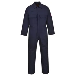 Biz Weld Mens Flame Resistant Overall - Navy Blue, Extra Large, 32"