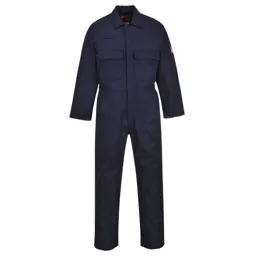 Biz Weld Mens Flame Resistant Overall - Navy Blue, Large, 34"