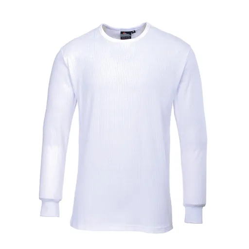 Portwest Thermal Long Sleeve T Shirt - White, M