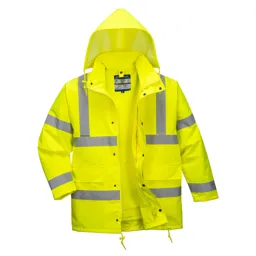 Oxford Weave 300D Class 3 Hi Vis 4-in1 Traffic Jacket - Yellow, M