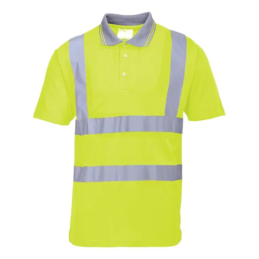 Portwest Mens Class 2 Hi Vis Polo Shirt - Yellow, S