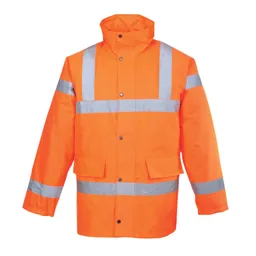 Oxford Weave 300D Class 3 Hi Vis Traffic Jacket - Orange, S