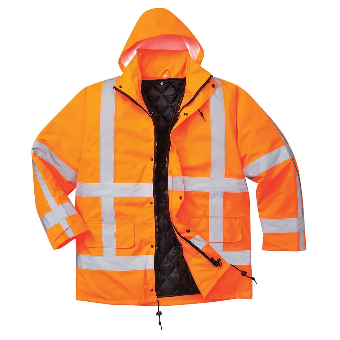 RWS Hi Vis Traffic Jacket and Detachable Lining - Orange, XL