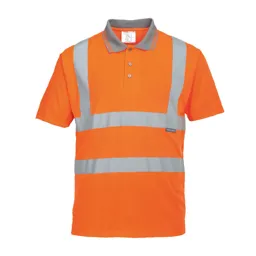 Portwest Mens Class 2 Hi Vis Polo Shirt - Orange, L