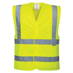 Portwest Two Band and Brace Class 2 Hi Vis Waistcoat - Yellow, S / M